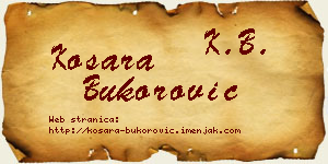 Kosara Bukorović vizit kartica